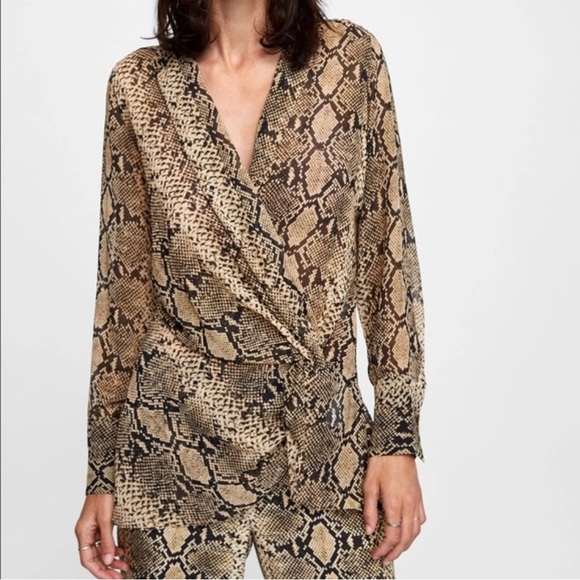 Zara Snake Print Blouse - Picture 3 of 8